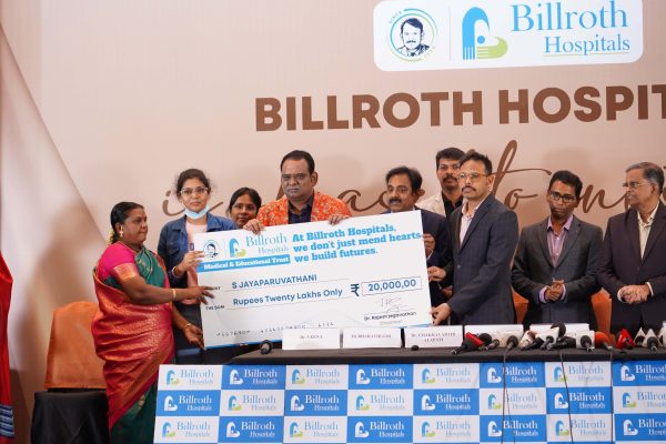 Billroth Hospitals Gifts ₹ 20 Lakhs to a Heart Transplant Survivor.